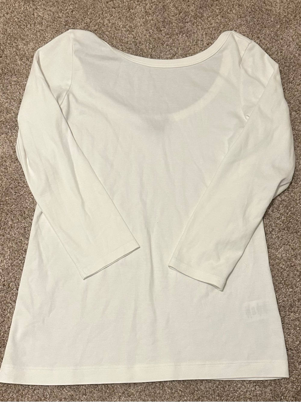 Theory White Long Sleeve Boatneck Tee